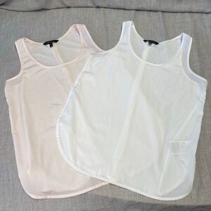 Banana Republic Tank Tops White Pink‎ Set Polyester Cotton Women’s Petite Small
